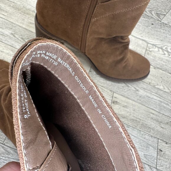 NWT Women's Universal Thread Size 9 Brown Ankle Booties Side Zip 3" Block Heels - Picture 8 of 11